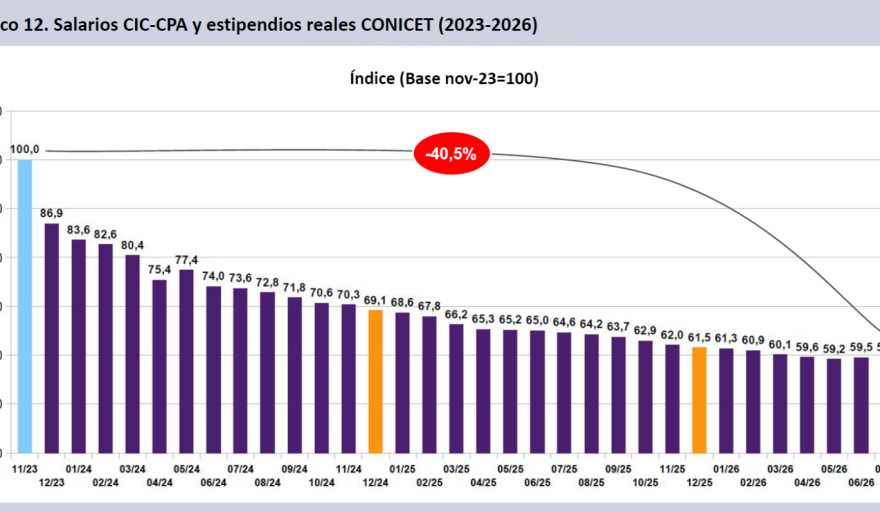 Salarios de cient&iacute;ficos y docentes universitarios siguen en ca&iacute;da y acumulan p&eacute;rdidas de hasta 40,5%