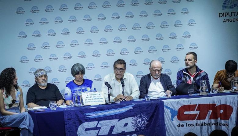 Las CTA denunciaron en Diputados la criminalización de la protesta y el avance de la represión bajo el gobierno de Milei